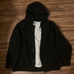 Black Aerie Sherpa hoodie jacket Size M